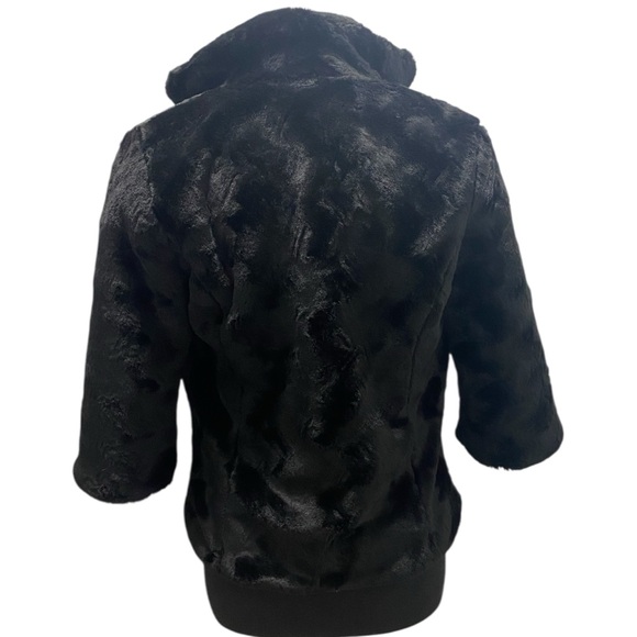 Merona Faux Fur Black Teddy Jacket - Like New - Women’s Small - Picture 3 of 7